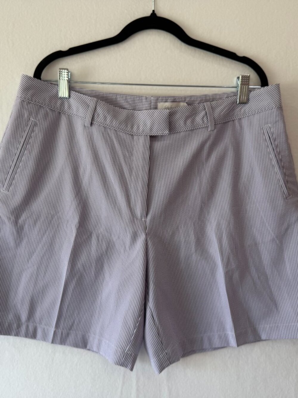 Lady Hagen Essentials Seersucker Shorts NWT Size 14 Purple Royal 7” Inseam